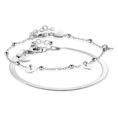 Giftset: Twee sierlijke zilveren armbanden in één stijlvolle set. Perfect om cadeau te geven. (ZIA2531 en ZIA2292) GIFTSET18