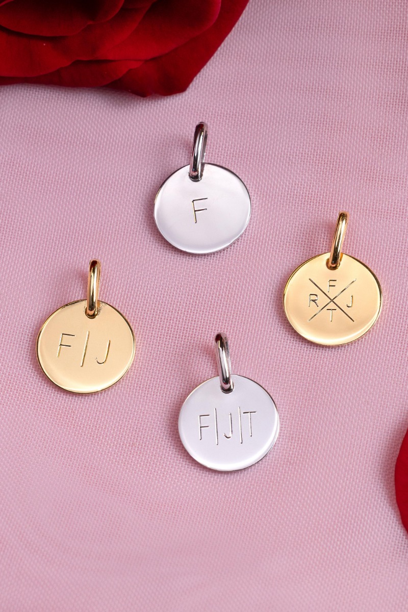 13.5mm ZINZI gold plated zilveren coin hanger met parelrand voor gravure ZIH2651G (zonder collier)