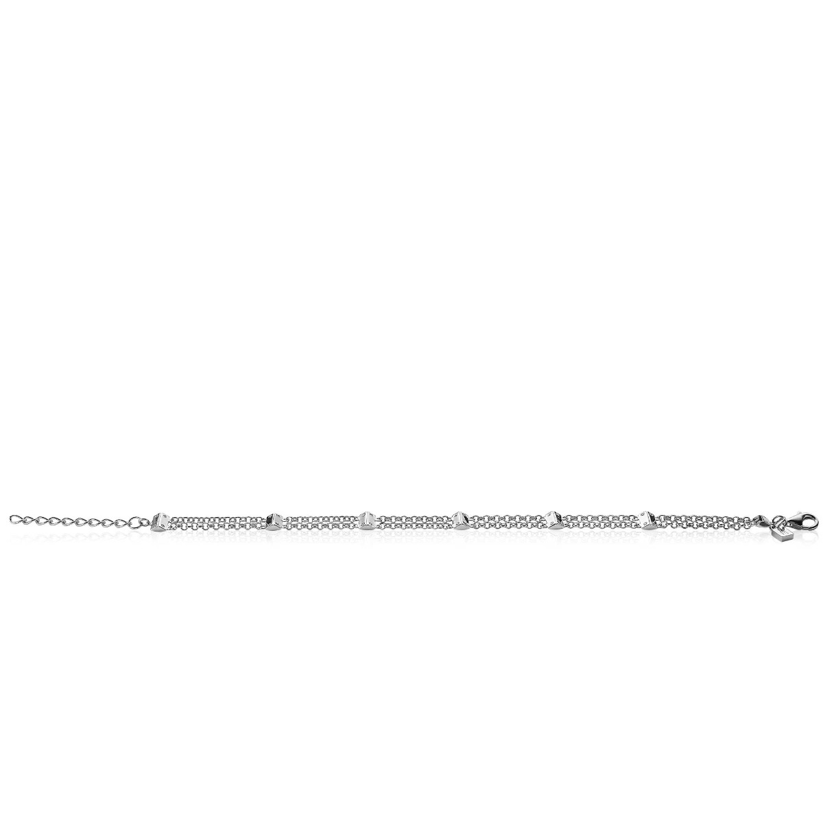 Mart Visser by ZINZI zilveren multi-look schakel armband witte zirconia's MVA21
