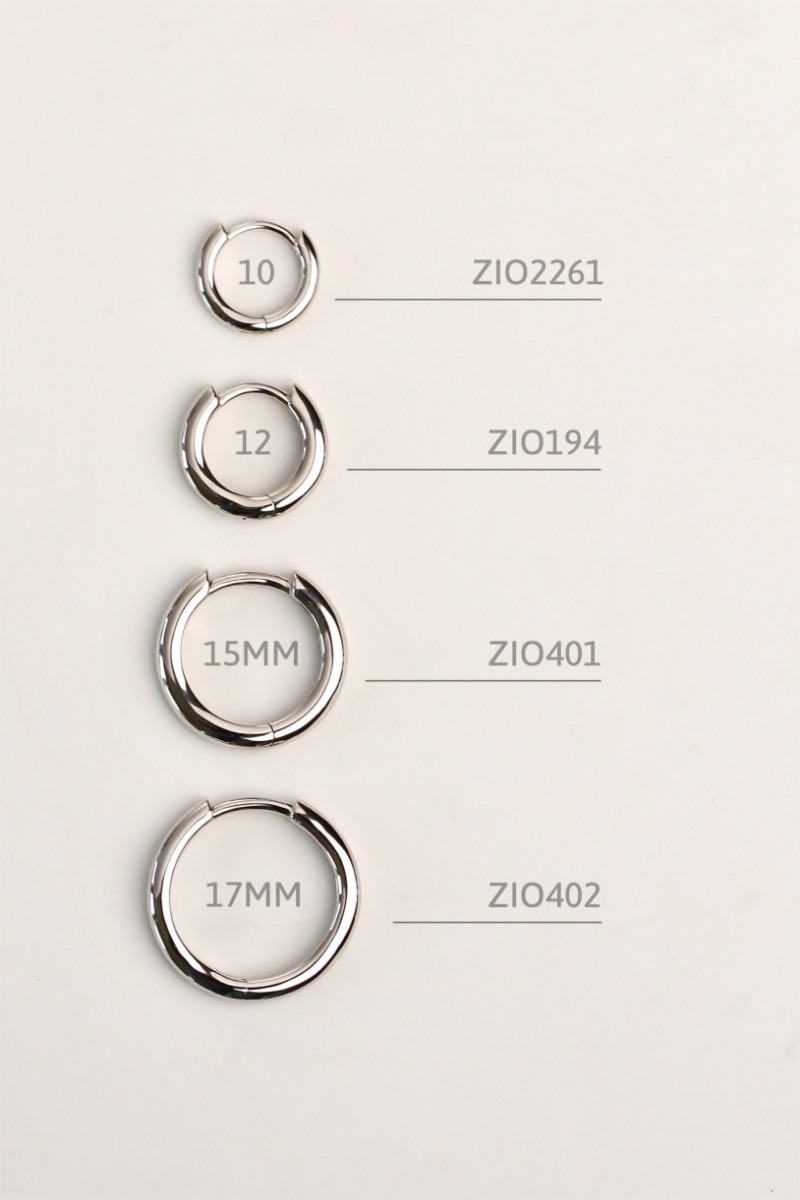 Zinzi zilveren oorringen 12 x 2mm glad met luxe klapsluiting  ZIO194

