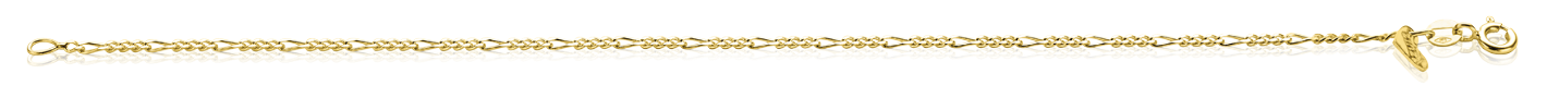 ZINZI Gold 14 karaat gouden figaro armband 1,5mm breed ZGA294