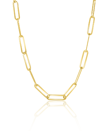 ZINZI Gold 14 karaat gouden collier 45cm met paperclip schakels 2,2mm breed ZGC296