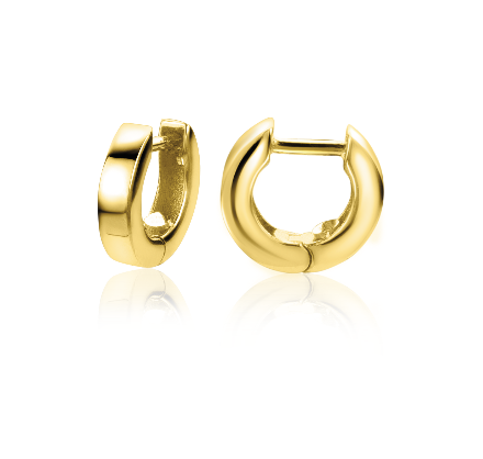 ZINZI Gold 14 karaat gouden oorringen vierkante buis luxe sluiting 10 x 2,3mm ZGO303