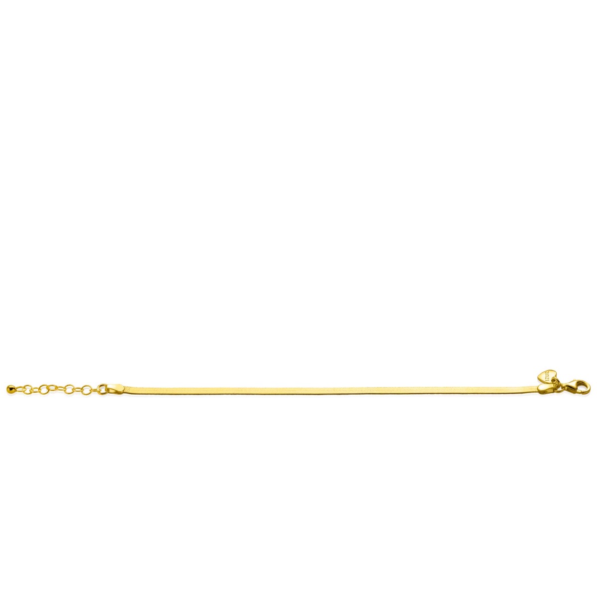 ZINZI gold plated zilveren platte slangen-armband 3,5mm breed ZIA2292G