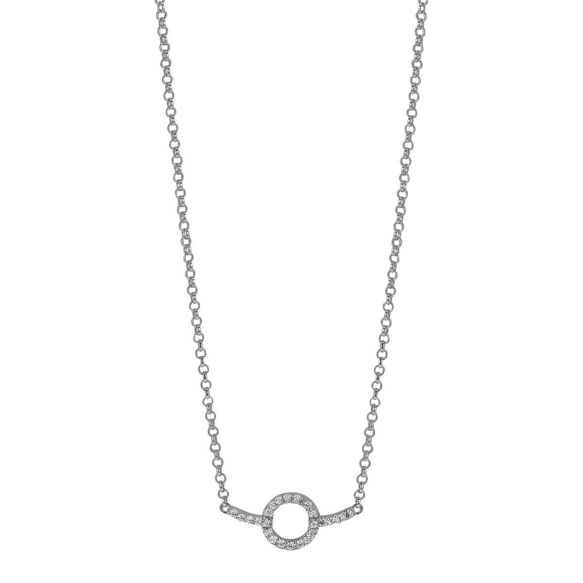 Zinzi zilveren ketting strak rond design wit 42-45cm ZIC1063 