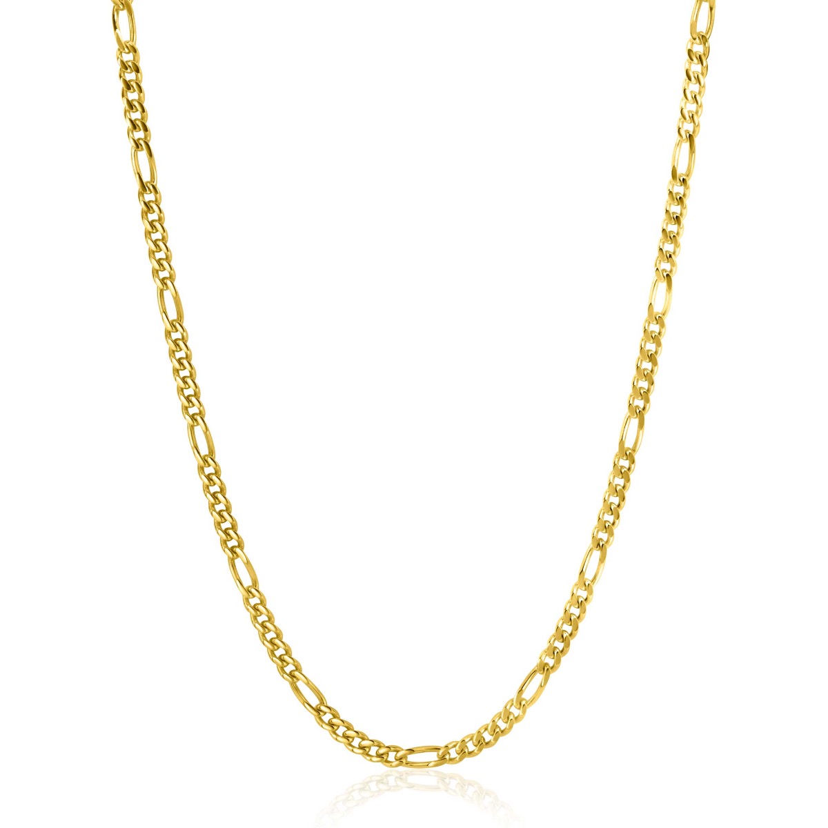 ZINZI gold plated zilveren figaro ketting 3,5mm breed 40-45cm ZIC2291G