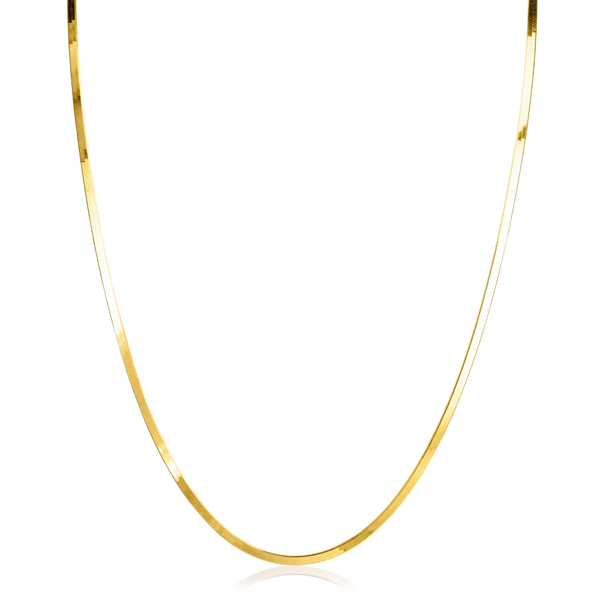 ZINZI gold plated zilveren platte slangen-ketting 45cm 1,9mm breed ZIC2360