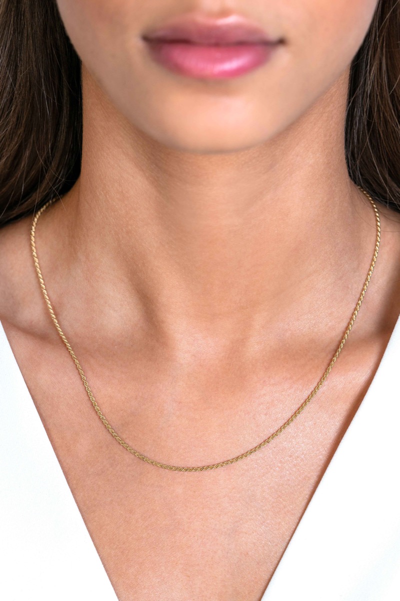 42cm ZINZI gold plated zilveren koord ketting ZILC-K42G