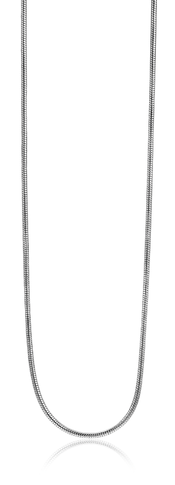 50cm Zinzi zilveren slangen collier 1mm breed ZISL50 